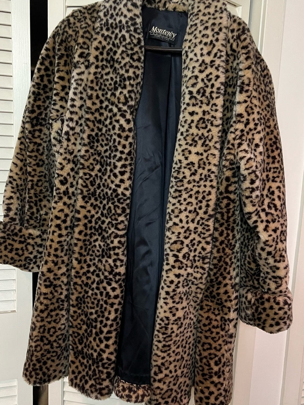 Monterey Faux Fur Leopard Coat - Brown/Black Vintage, Large